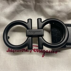 FERRAGAMO | Black Gancini Buckle With Reversible Black and Brown Belt 33-34